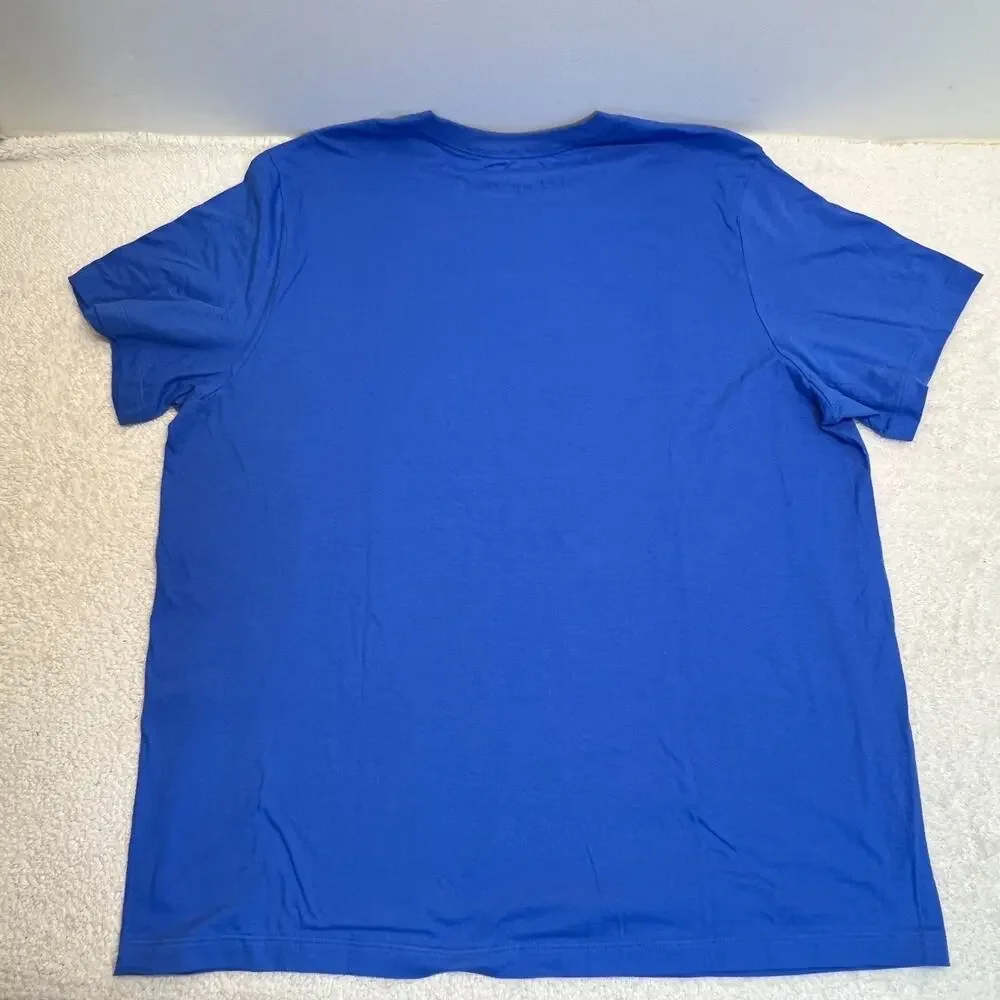 NWT Nike Mens T-Shirt Graphic Circle Sportswear Logo Nike Tee Blue/White Sz XXL